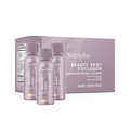 NUTRIPLUS BEAUTY SHOT COLLAGEN თხევადი კოლაგენი 15 × 50 მლ, ჰიდროლიზებული I და III ტიპის კოლაგენით, ჰიალურონის მჟავით, ვიტამინებითა და ბიოტინით.