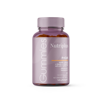 NUTRIPLUS F+CUS ატმისა და ნესვის არომატის ჟელიბონები