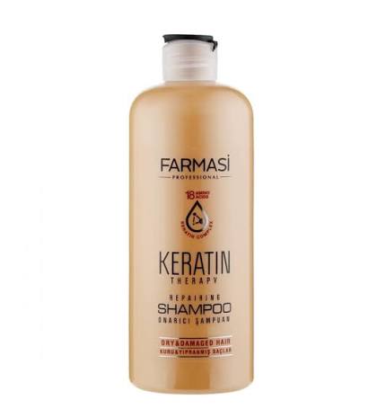 Farmasi KERATIN THERAPY Restorative Shampoo for Damaged Hair – Keratin and Amino Acids, Restores Structure, Softness and Shine 360 ml